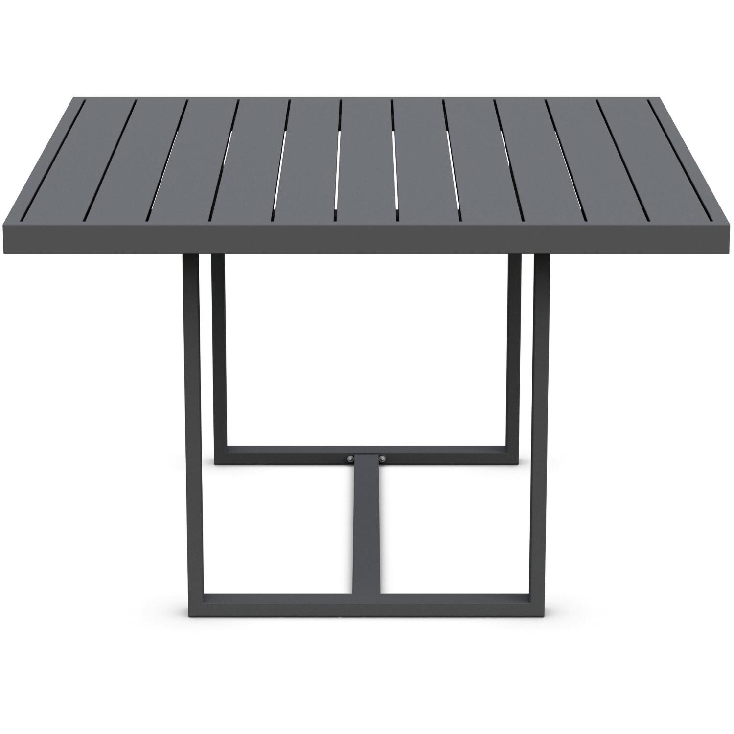 Azzurro Living Pavia 48 Inch Charcoal Aluminum Dining Table - Side - White Background thumbnail