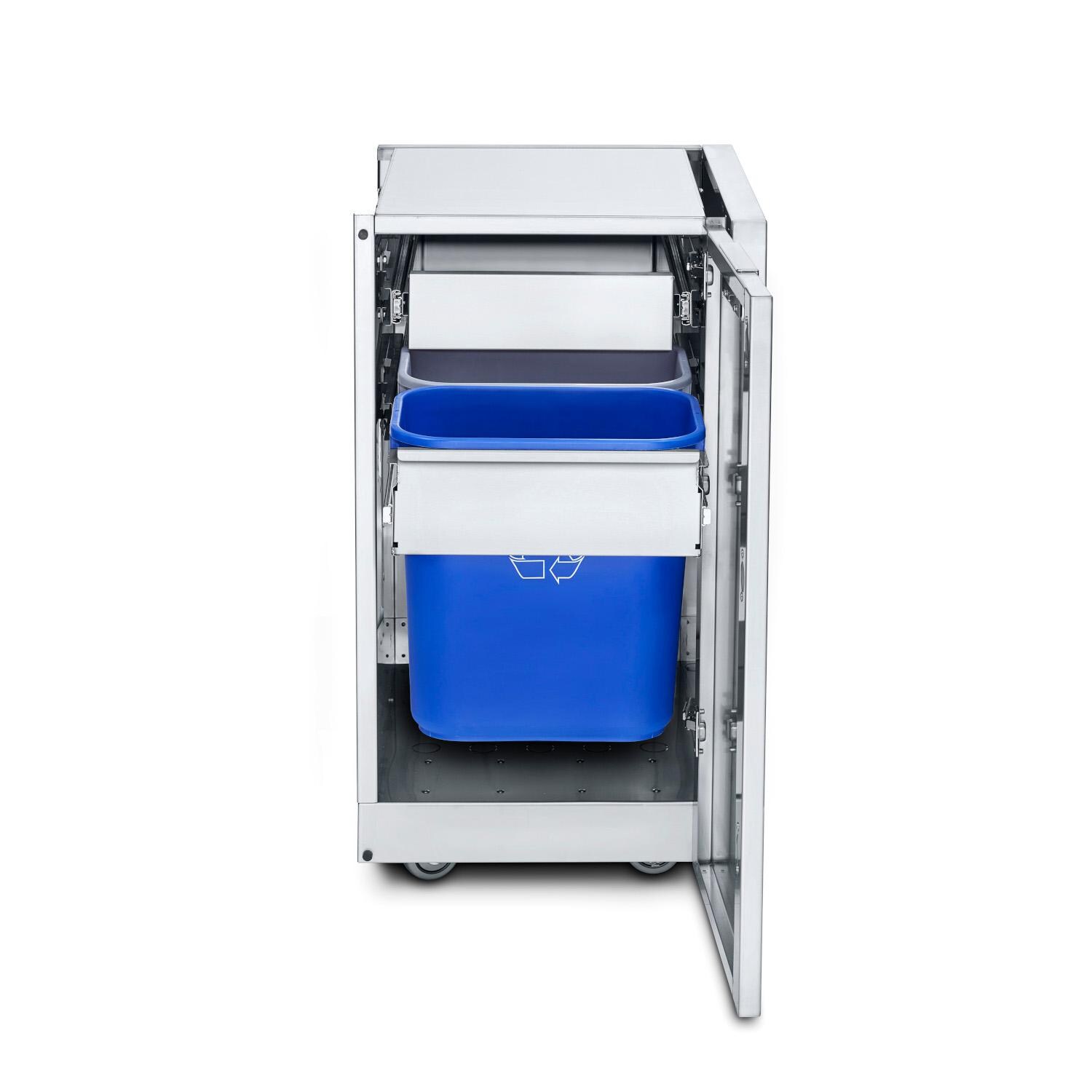 Crown Verity Infinite Series 18-Inch Stainless Steel Cabinet Module w/ Garbage Bin Holder & Single Drawer - ICM-GH-1D