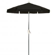 FiberBuilt 7.5 Ft. Aluminum Market Patio Umbrella With Crank Lift - Black image
