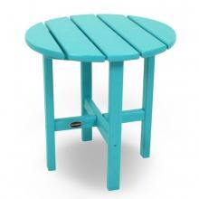18 Inch Round Aruba Recycled Plastic Wood Patio End Table By POLYWOOD
