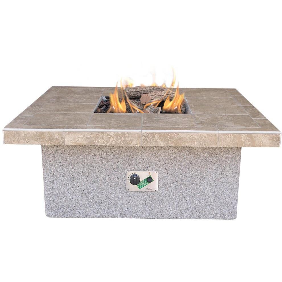 Cal Flame 48-Inch Outdoor Gas Square Firepit - Front View thumbnail