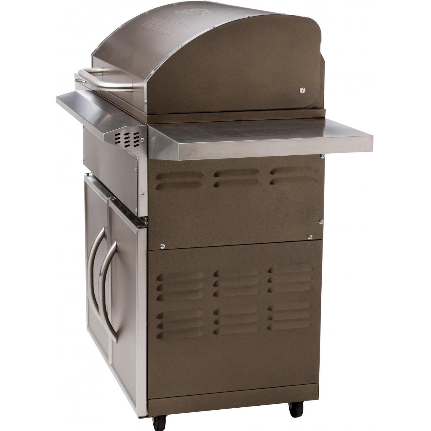 Traeger Select Pro Bronze Pellet Grill On Cart - Side View thumbnail