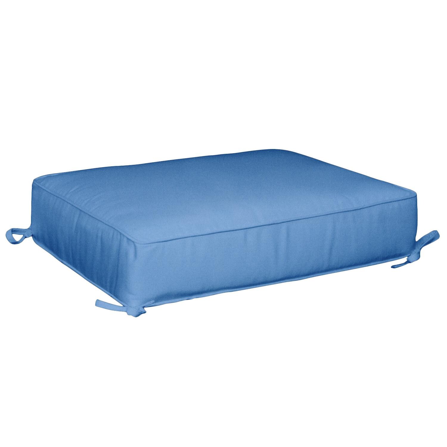 Sunbrella Canvas Capri Large Outdoor Replacement Ottoman Cushion W/ Piping By UltimatePatio.com thumbnail