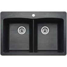Blanco Diamond 33 X 22 Equal Double Bowl Silgranit II Dual Mount Sink - Anthracite - 4402220 image