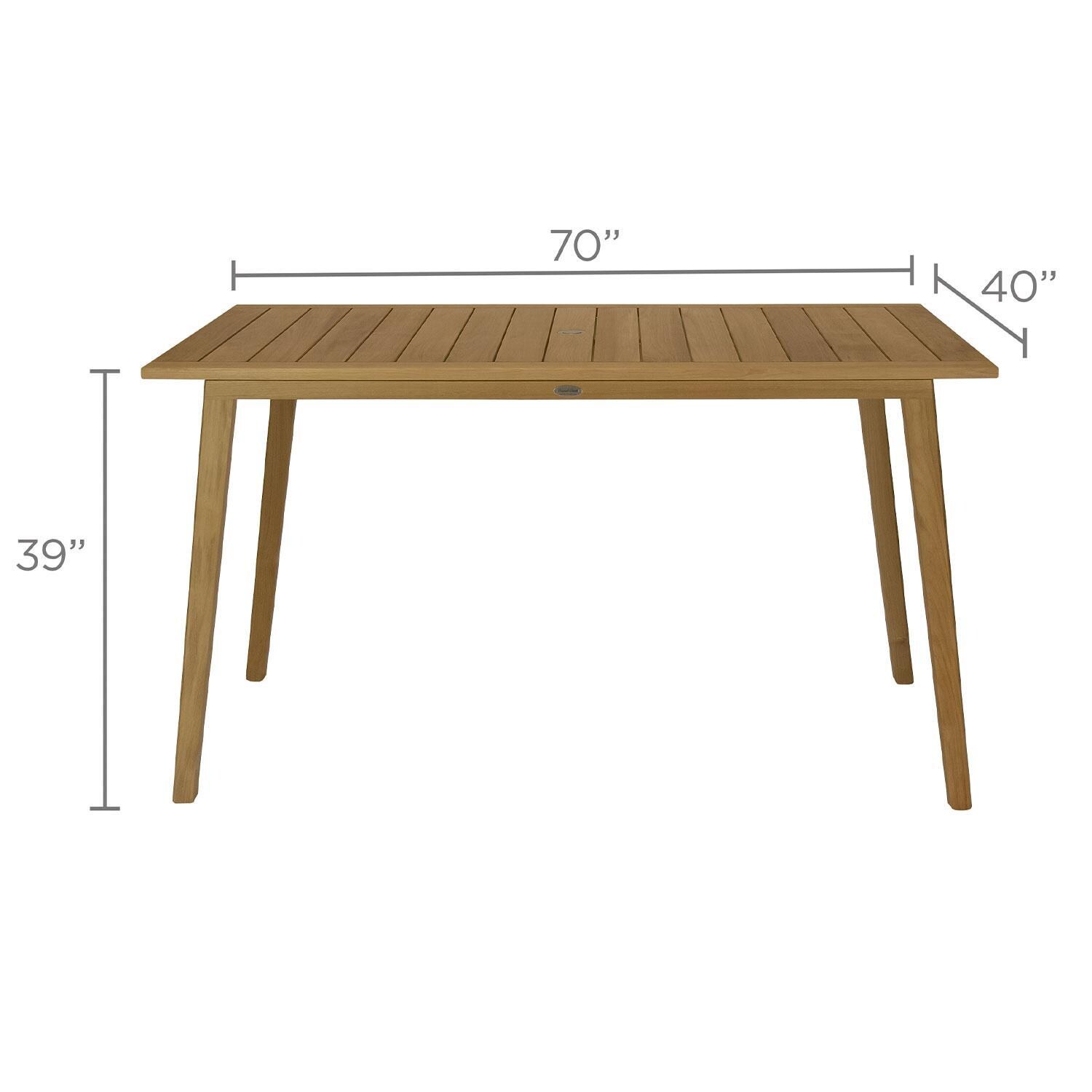 Admiral 70 Inch Bar Table by Royal Teak Collection - Dimensions - Diagram thumbnail