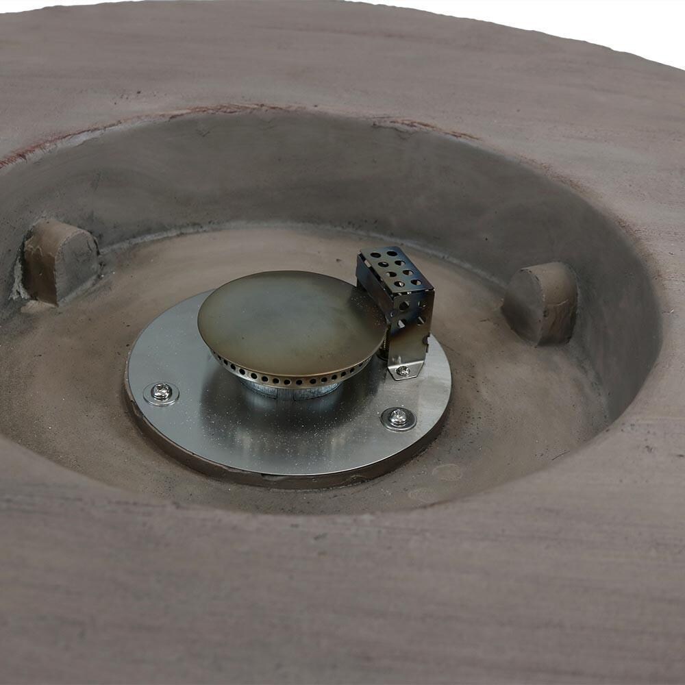 Ultimate Patio 29-Inch Round Rope & Barrel Propane Gas Fire Pit Table - Burner thumbnail