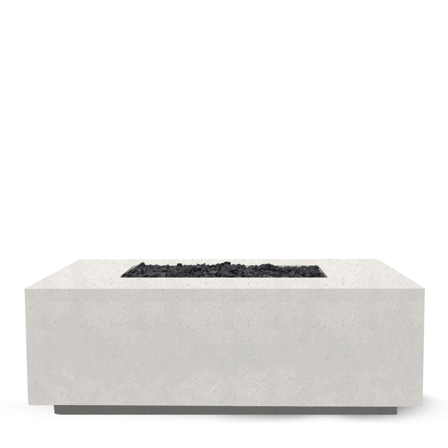 Porto 58-in Rectangular GFRC Propane Fire Pit in Ultra White by Prism Hardscapes