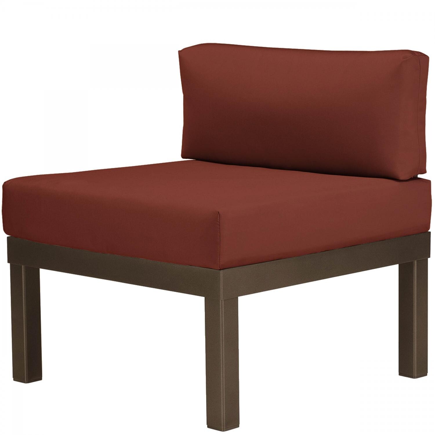 Ashbee Aluminum Armless Patio Sectional Chair By Telescope Casual - Textured Kona/Crimson
