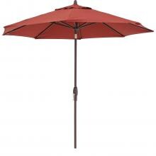 9 Ft. Octagonal Aluminum Auto Tilt Patio Umbrella W/ Crank Lift By Lakeview Outdoor Designs - Bronze Frame / Sunbrella Canvas Henna Canopy image