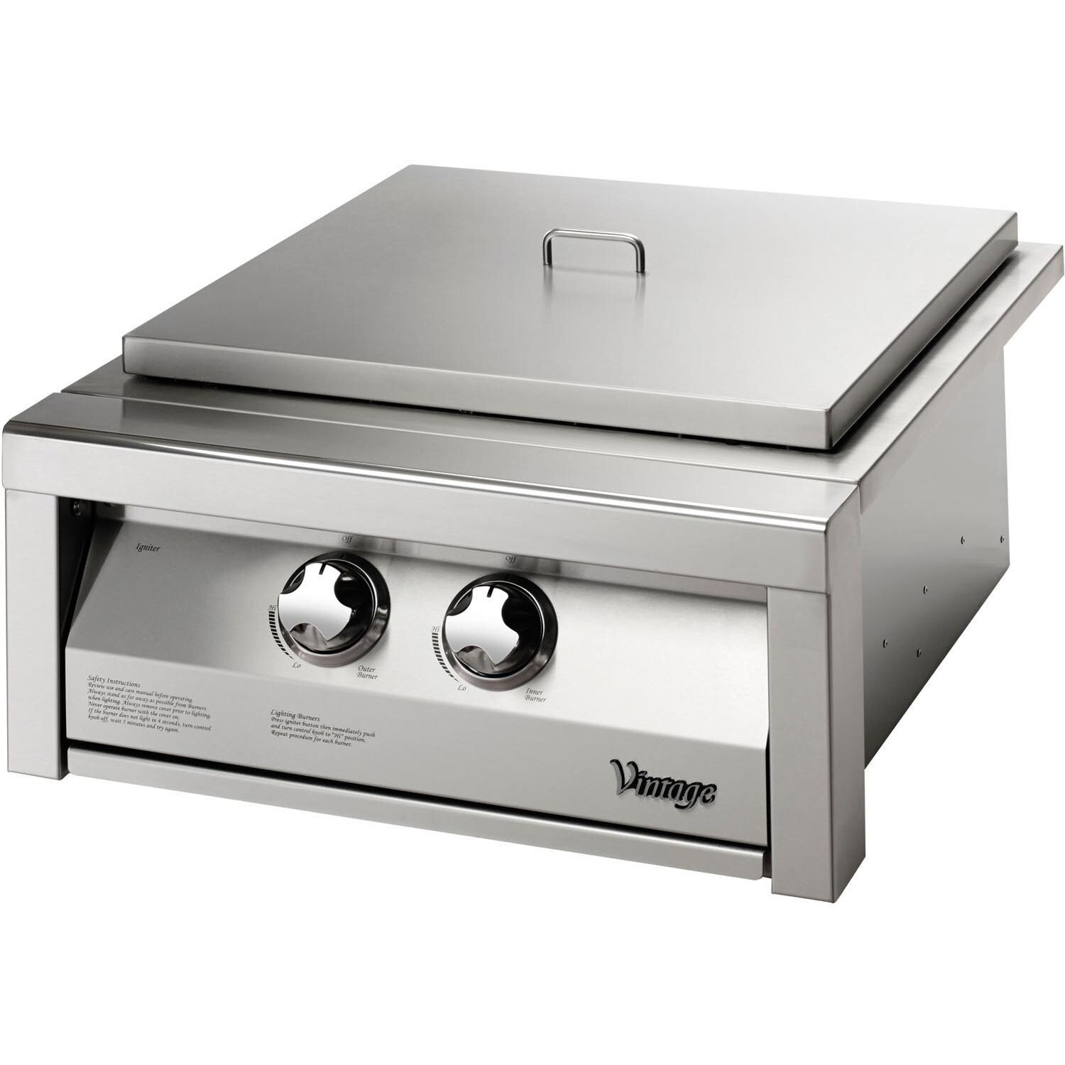 Vintage VPMAXX24-N 24 Inch Natural Gas Power Maxx Burner - Lid On - White Background thumbnail