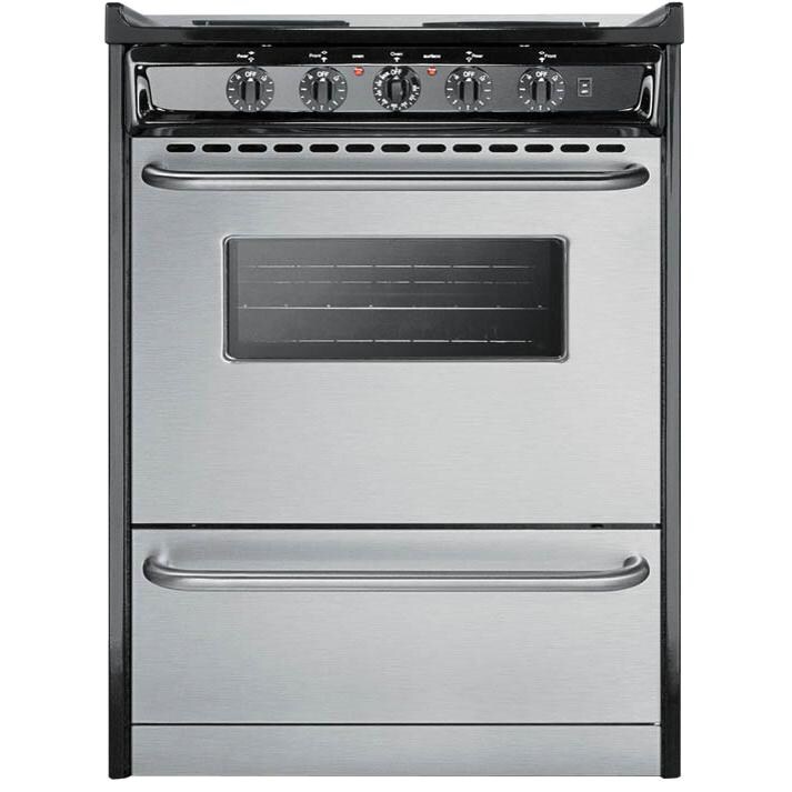 Summit Professional 24-Inch 4-Burner Slide-In Electric Range - Stainless Steel - Front thumbnail