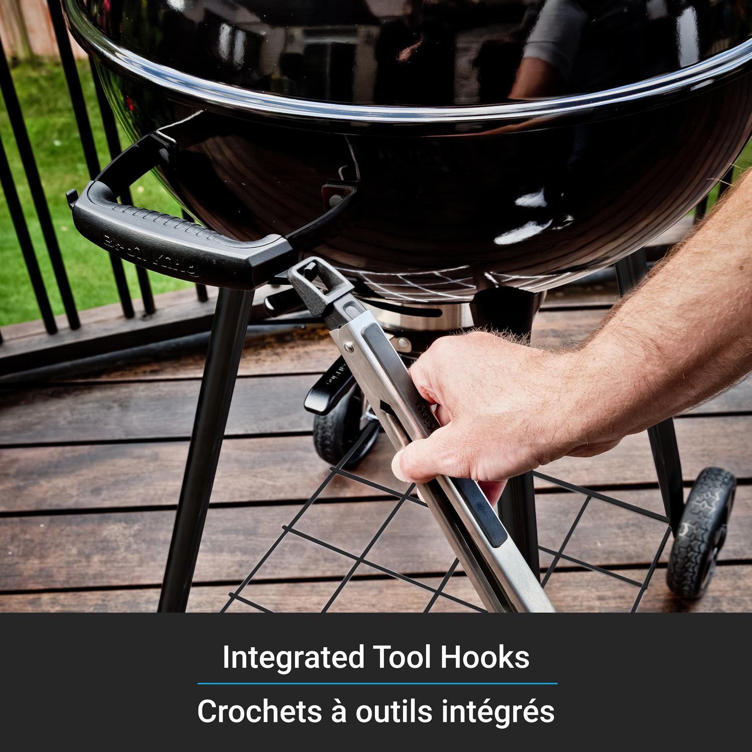 Broil King 401010 Kettle 22 1/2-in Charcoal Grill - Black - Tool Hooks - Detail thumbnail