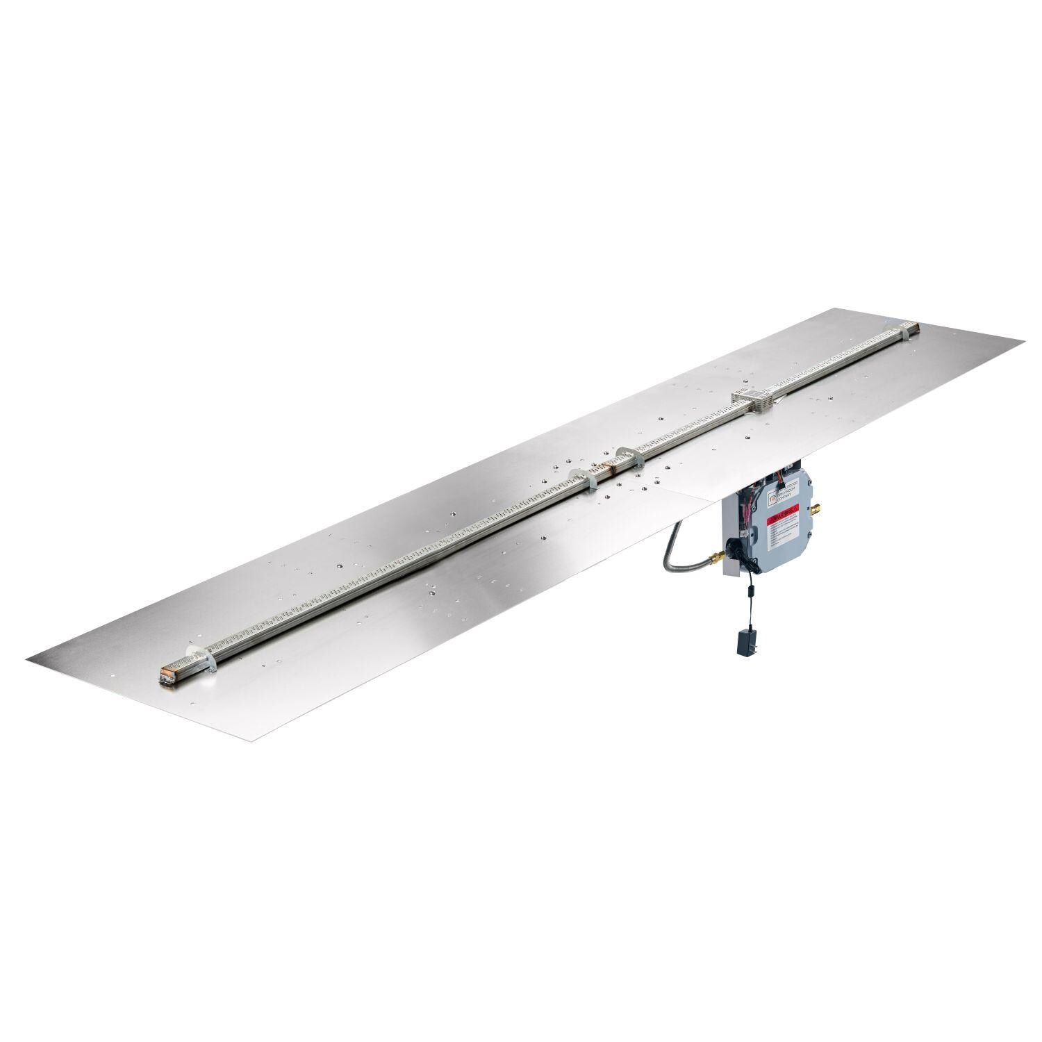 The Outdoor GreatRoom Company BP24120DSING-B Crystal Fire Plus 120-in Linear Electronic Ignition Natural Gas Fire Pit Burner Plate - Display - White Background thumbnail