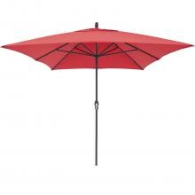 Treasure Garden 8 Ft. X 11 Ft. Rectangular Aluminum Patio Umbrella W/ Crank Lift - Black Frame / Sunbrella Jockey Red Canopy image