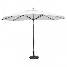 Galtech 11 X 8 Ft. Oval Aluminum Patio Market Umbrella W/ Crank Lift And Deluxe Auto Tilt - Black Frame W/ Sunbrella Canvas Natural Canopy