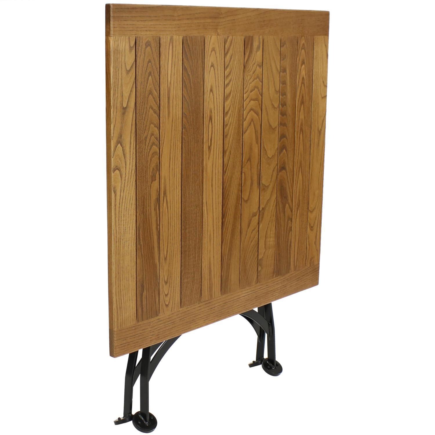 Ultimate Patio 32-Inch European Chestnut Wood Folding Square Bistro Table - Folded Table thumbnail