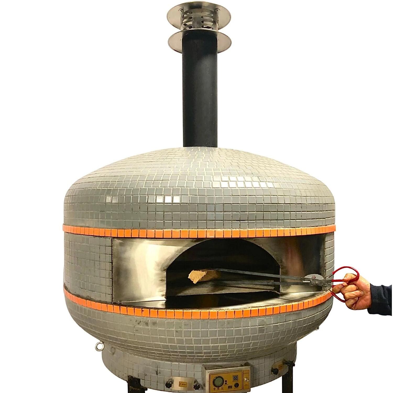 WPPO WKPM-D700 28-in Professional Lava Digital Wood Fired Oven w/ Convection Fan - Close Up - White Background thumbnail