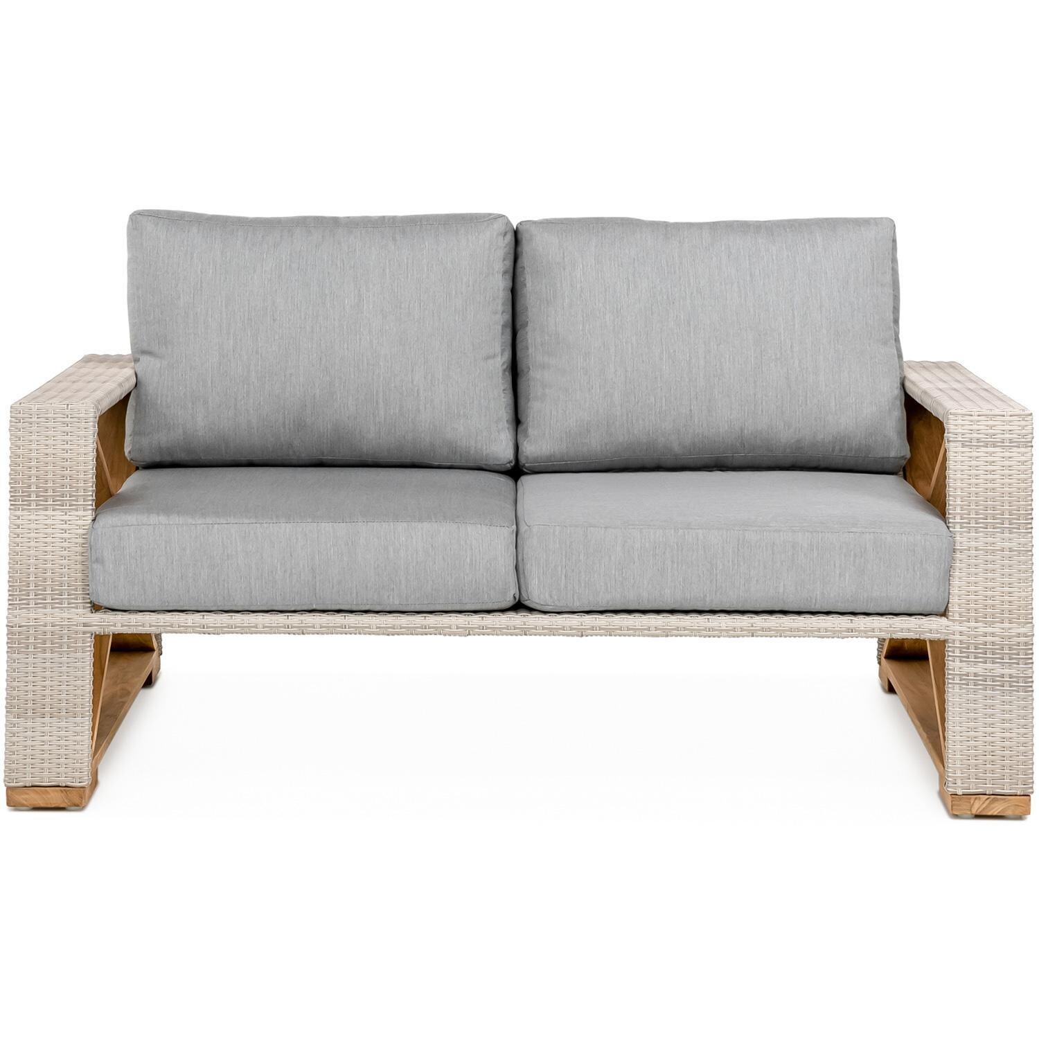 Teak + Table Caicos Loveseat in Granite - White Background thumbnail