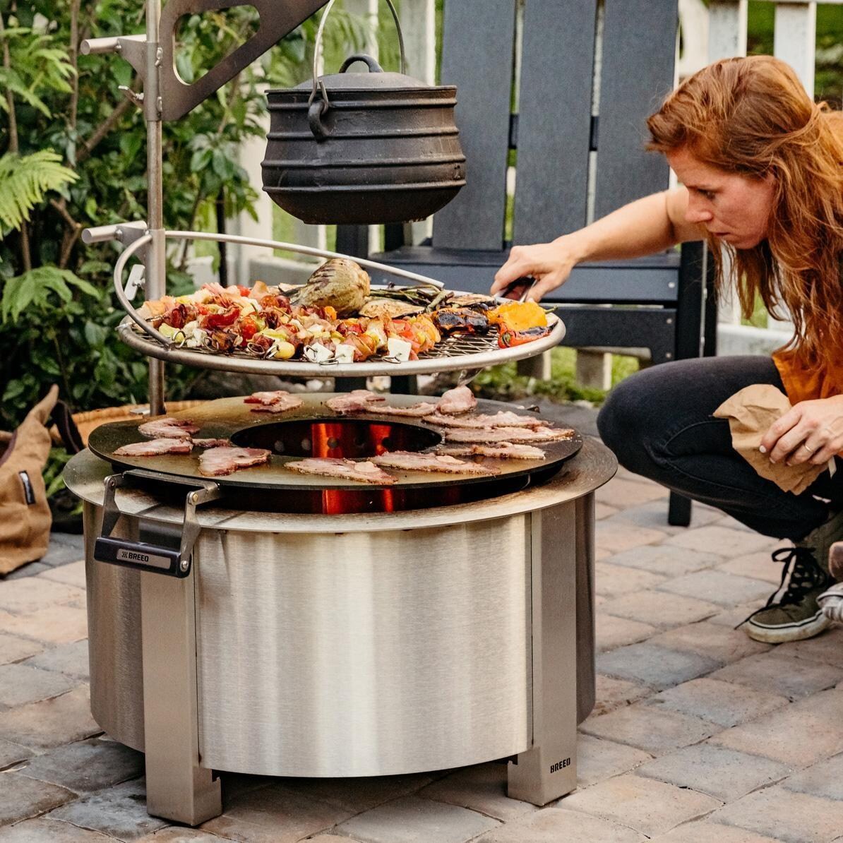 Breeo BR-X24S X Series 24 Inch Smokeless Round Stainless Steel Wood Burning Fire Pit - With Grill Accessory (Sold Separately) - Lifestyle thumbnail