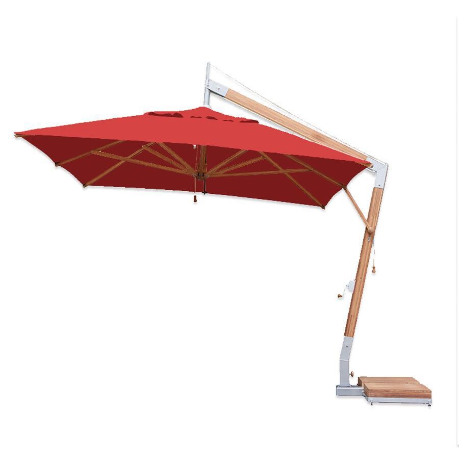 Bambrella Levante 8.5 X 11.5-Foot Rectangular Side Wind Umbrella - Red Canopy