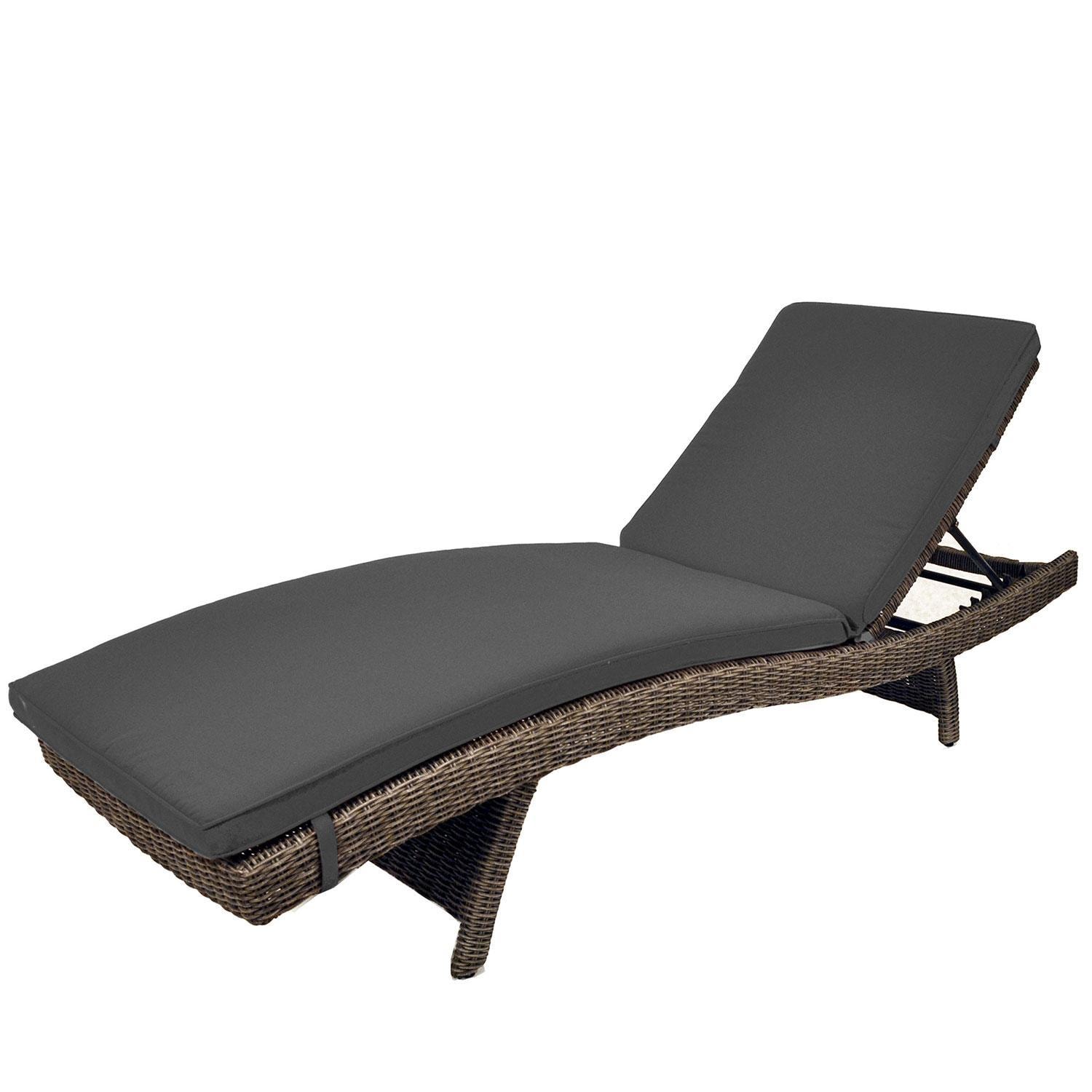 KETTLER Palma Wicker Multi-Position Chaise Lounge in Canvas Coal By - 305814-2100CC