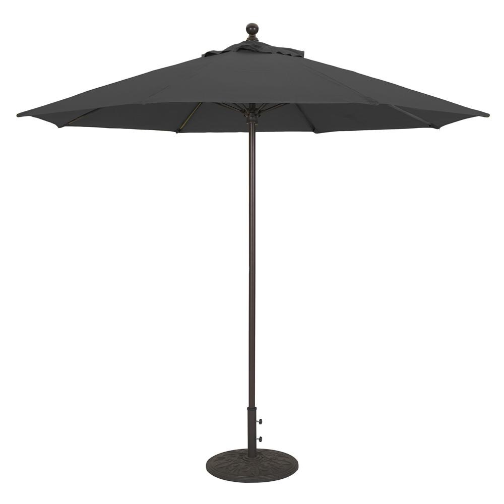 Galtech 9 Ft. Octagonal Bar Height Aluminum Patio Umbrella W/ Manual Lift - Black Frame W/ Black Sunbrella Fabric (Umbrella Base Not Included) thumbnail