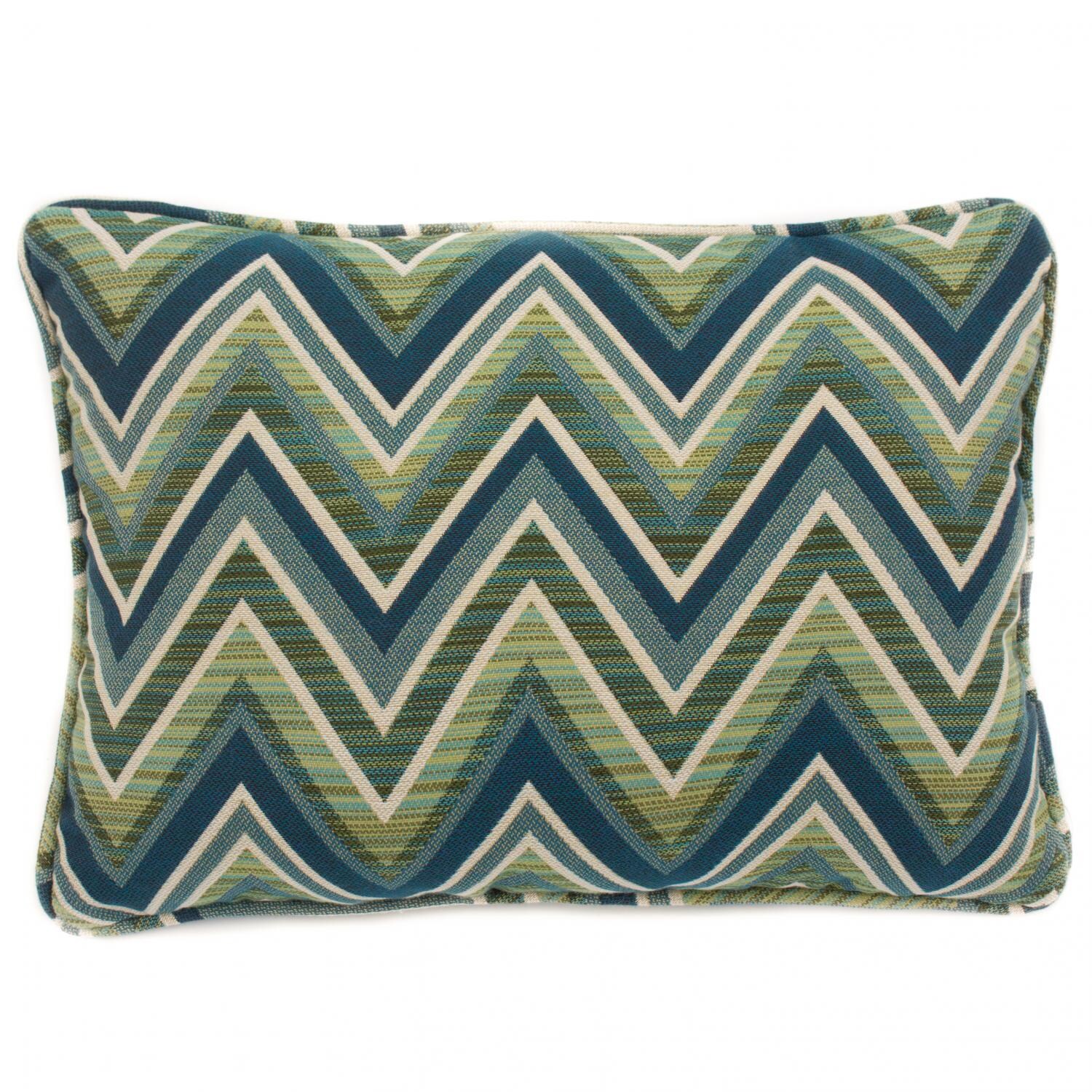 BBQGuys Signature Series 13 X 18 Outdoor Lumbar Pillow - Sunbrella Fischer Lagoon thumbnail