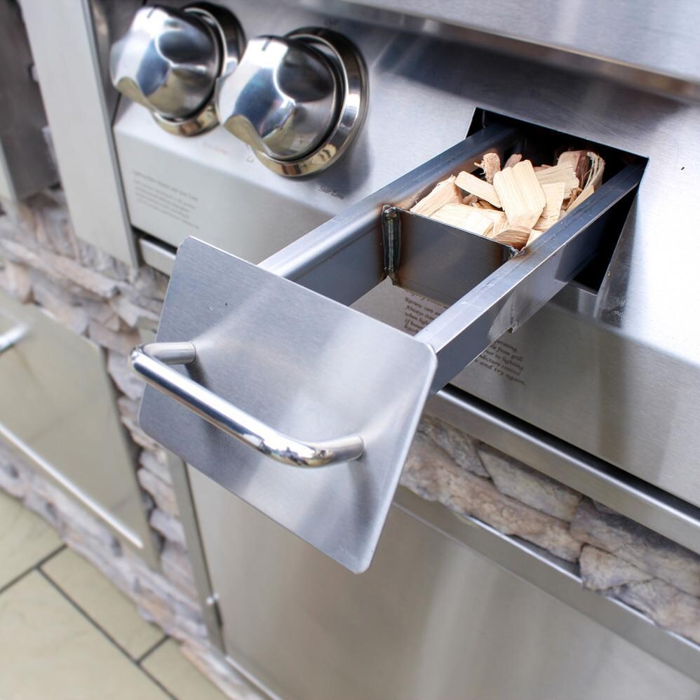 Vintage VBQ42SZG-L-2-KIT 42 Inch Liquid Propane Gas Grill with Sear Zone with Deluxe Cart - Wood Chip Tray with Chips - Detail thumbnail