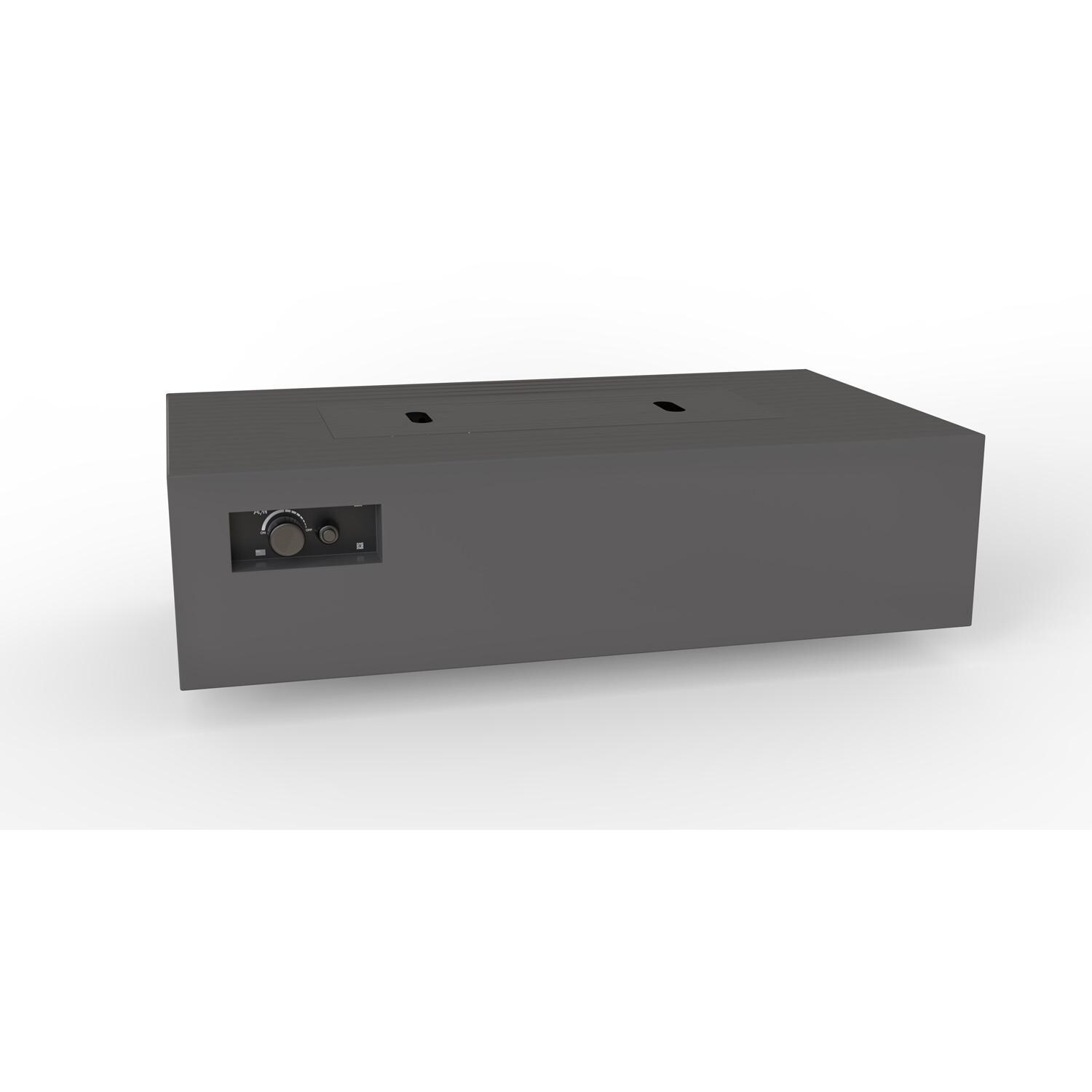 AON 60 x 34 Inch Rectangular Powder Coated Steel Propane Fire Pit Table in Charcoal By Warming Trends - Angled View - White Background thumbnail