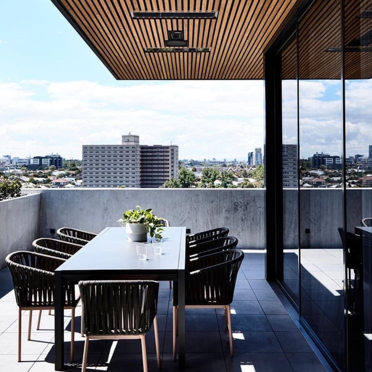 Bromic BH3622002 53-Inch 4500W Dual Element 240V Black Marine Grade Electric Infrared Heater - Balcony Dining thumbnail