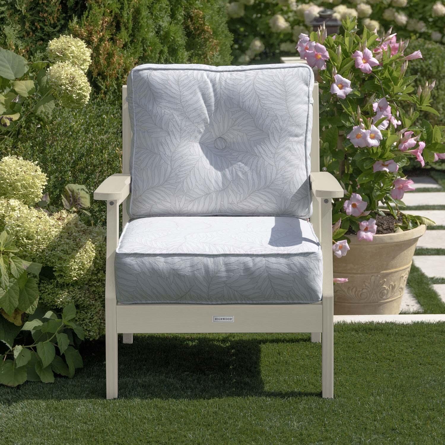 Blushing Bay Recycled Plastic Club Chair in Lively Parchment/Whitewash by Lakeview Outdoor Designs