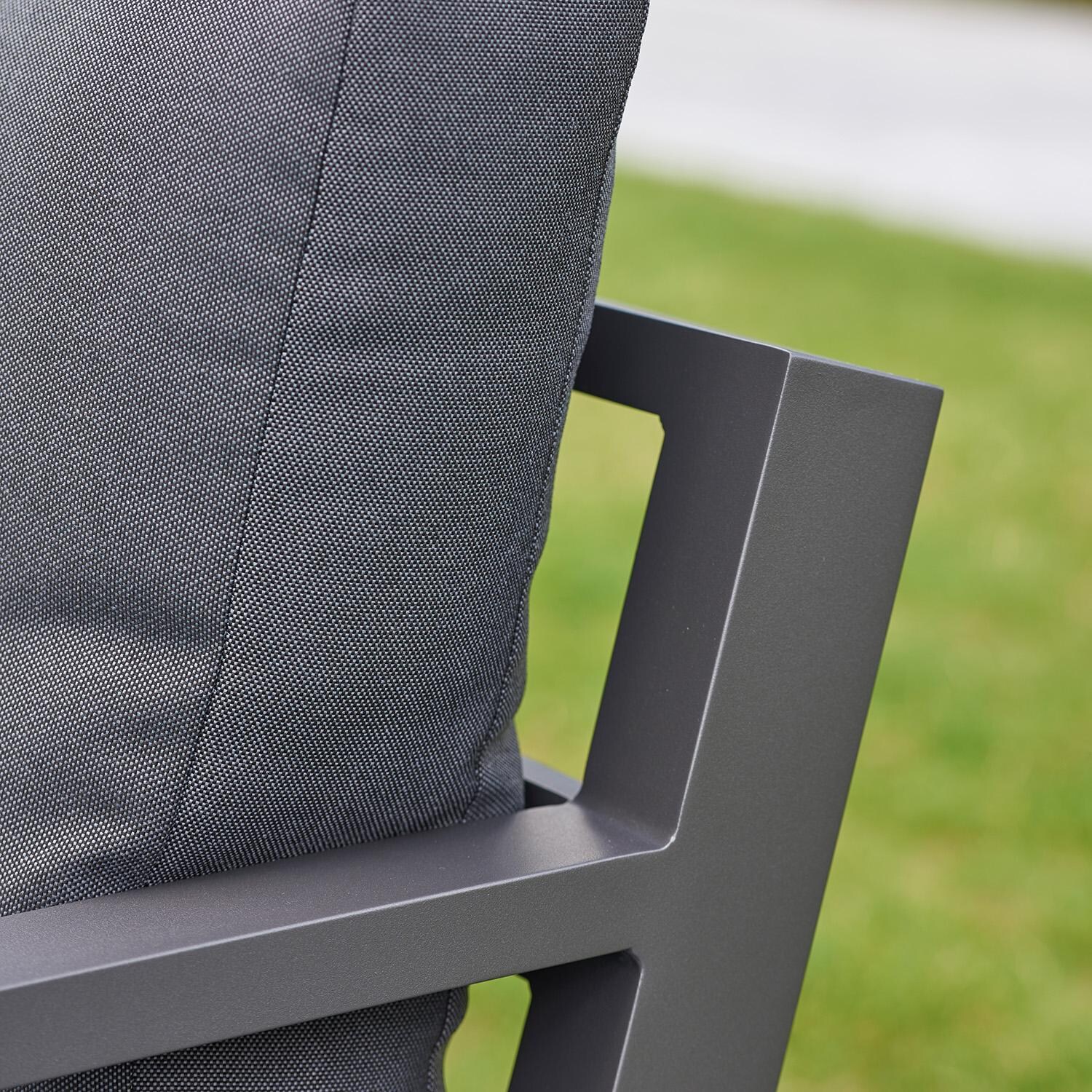 Timber 4 Pc Aluminum Sectional Set in Lava / Natte Charcoal - Frame Detail - Detail thumbnail