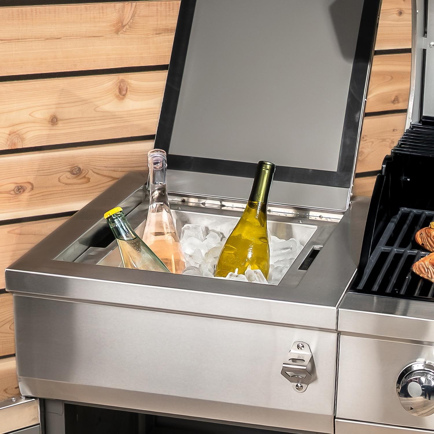 TYTUS Fresno Series 4-Burner Stainless Steel + Carbon Wood BBQ Island - TDT-021-0705 - Ice Bucket - Detail thumbnail