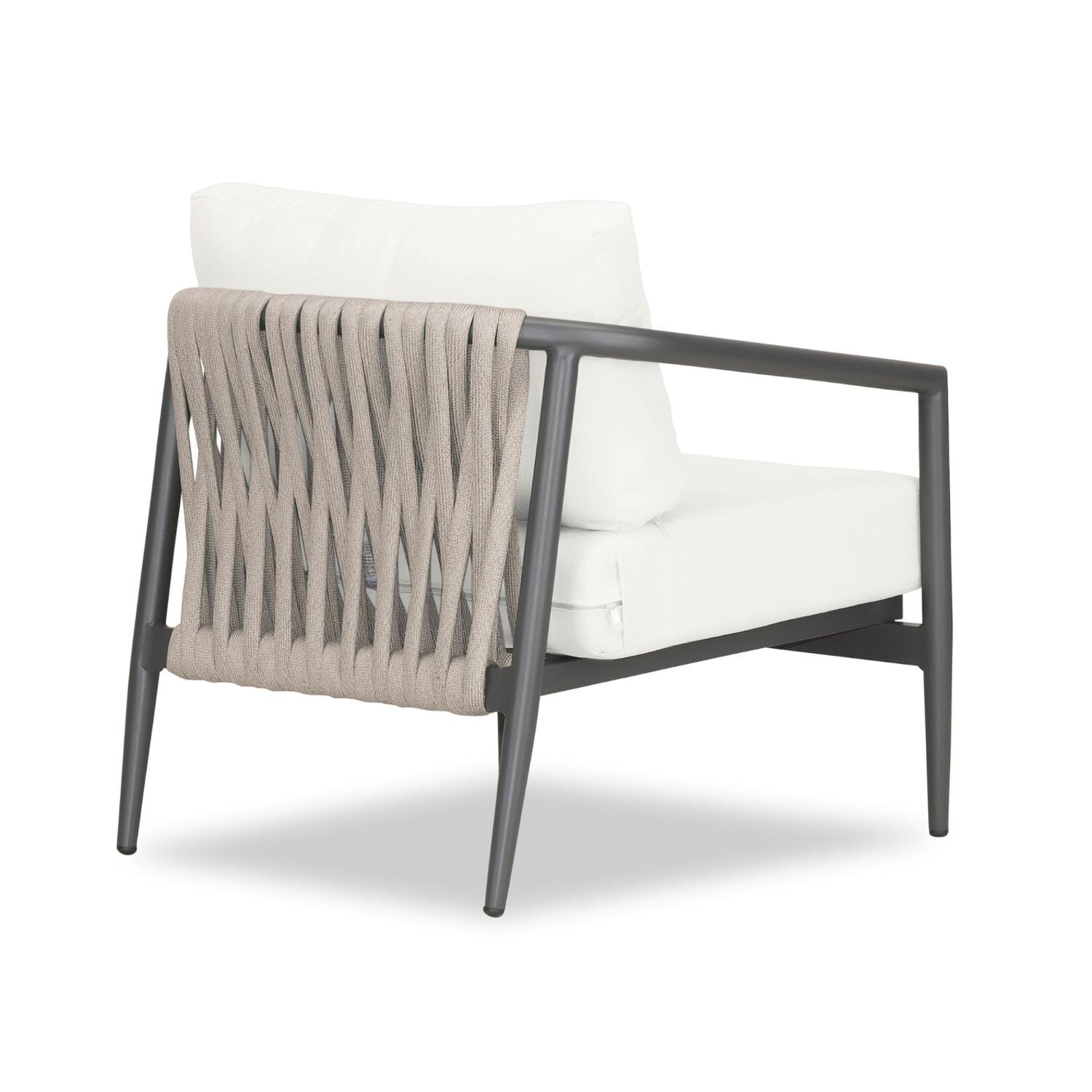 Lakeview Midnight Cove Aluminum Club Chair in Slate/Pebble Gray/Canvas Natural - Back Right - White Background thumbnail