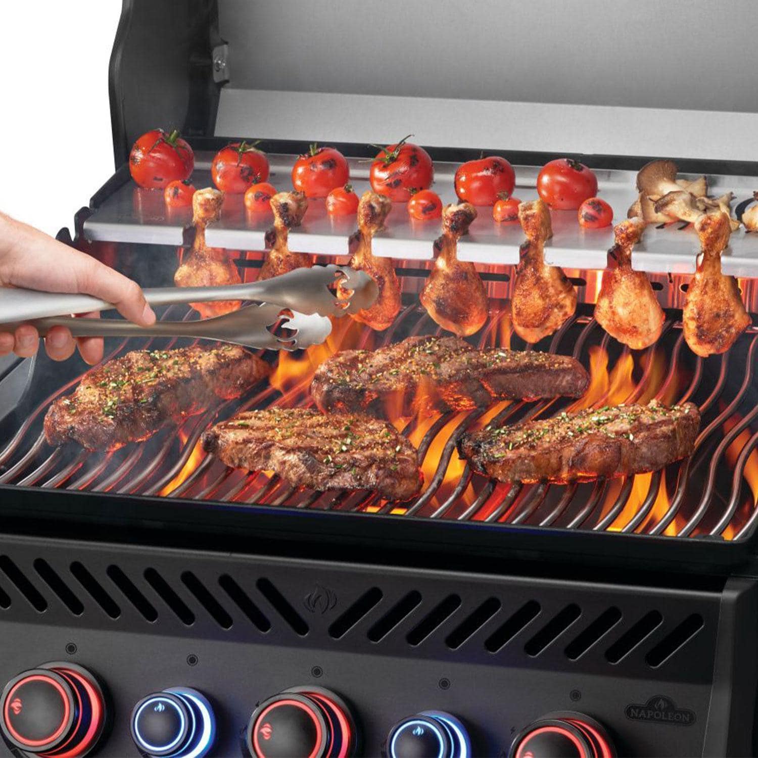 Napoleon RPS425RSIBNK-2-PHM Phantom Rogue PRO-S 425 Natural Gas Grill w/ Infrared Side & Rear Burner - Matte Black - Chicken Rotisserie - Detail thumbnail