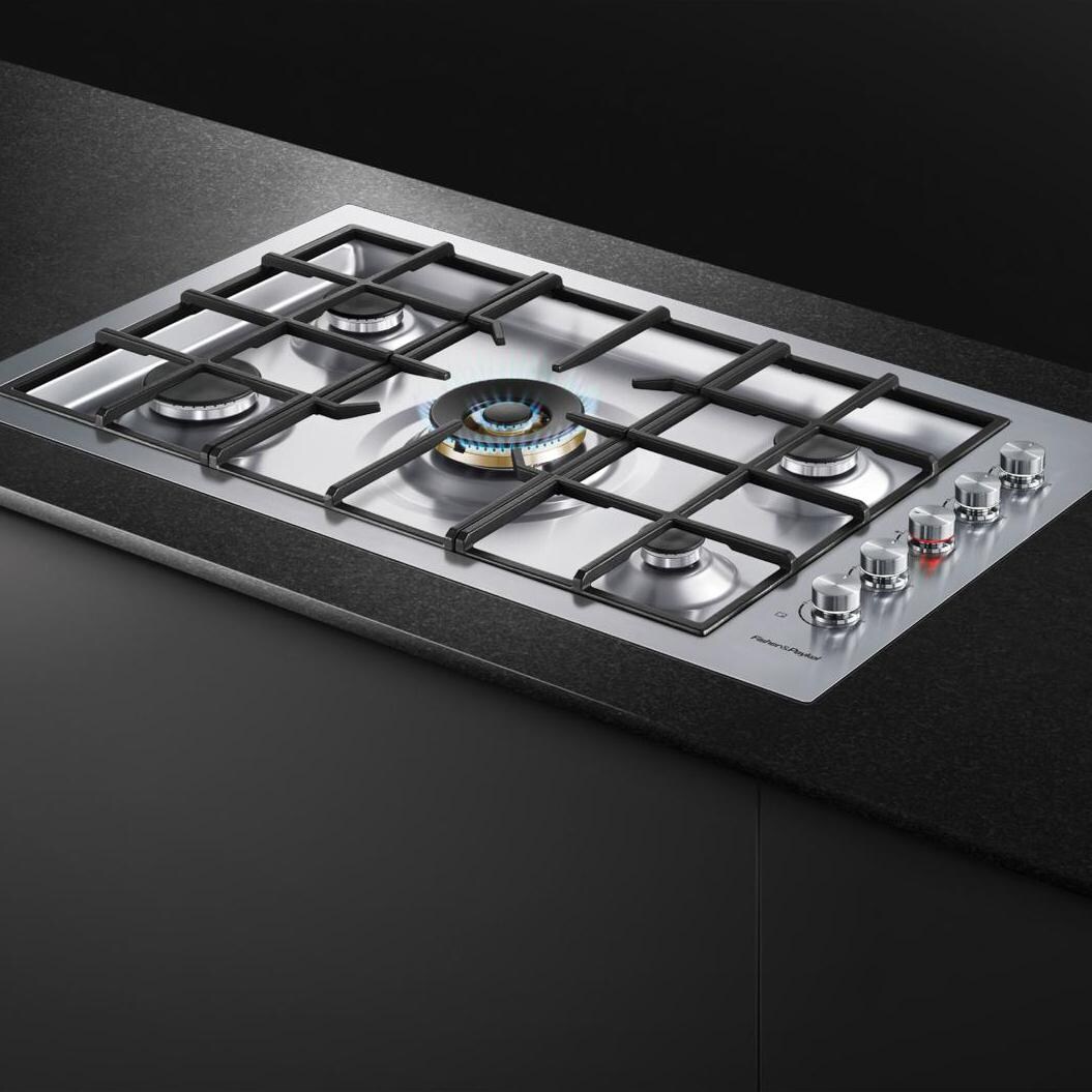 Fisher Paykel 36 Inch 5 Burner Propane Drop In Cooktop Stainless