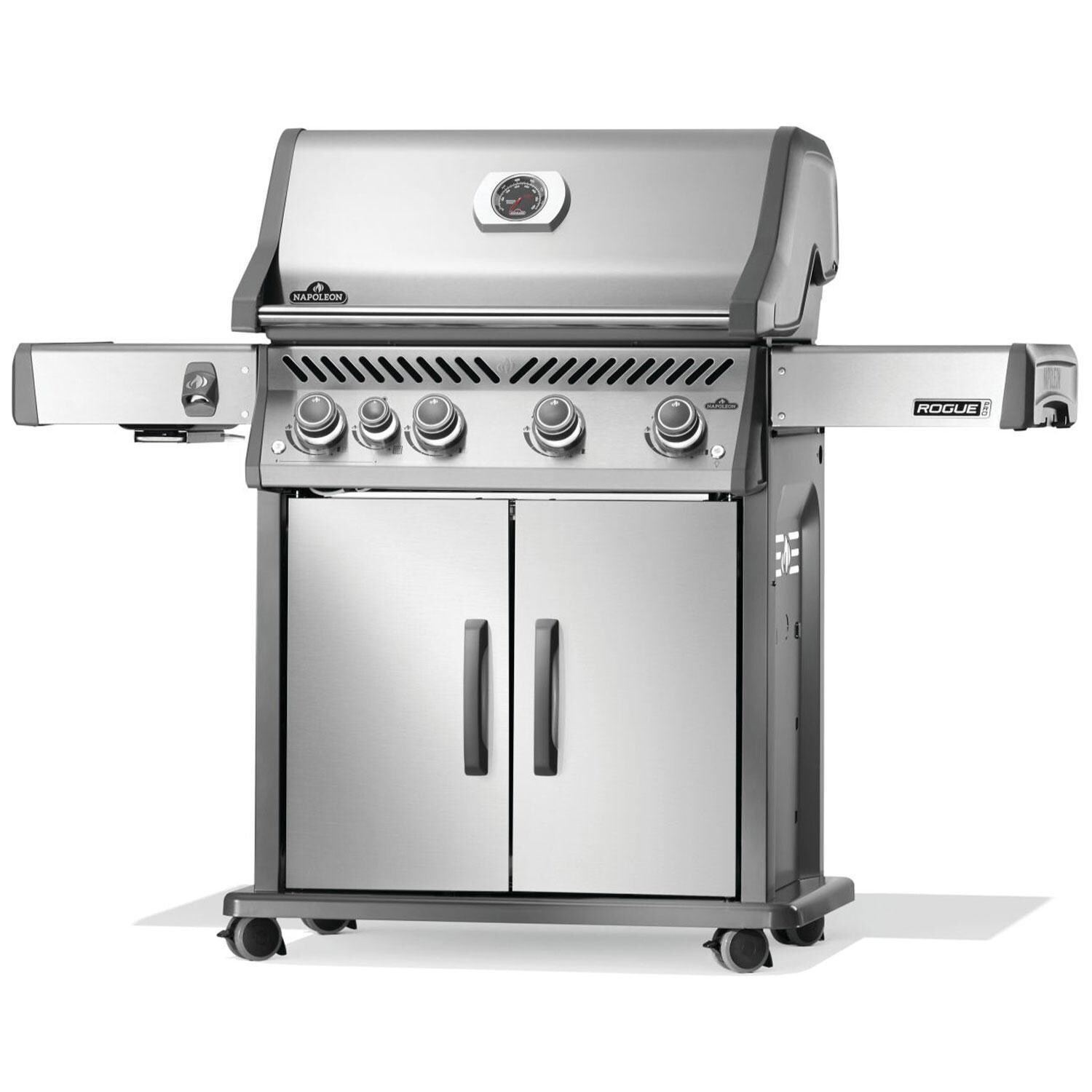 Napoleon RP525SIBPSS-2 Rogue PRO 525 Propane Gas Grill w/ Infrared Side Burner - Stainless Steel - Left Angle - White Background thumbnail