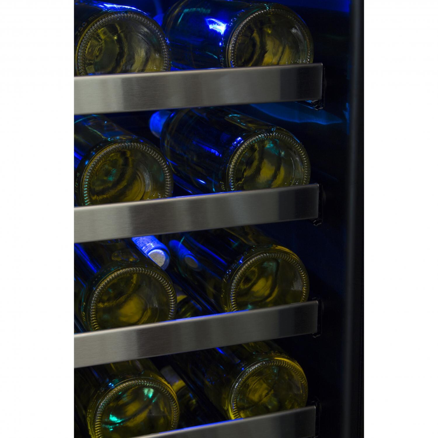 Marvel Professional 48 Bottle Right Hinge Single Zone Wine Cellar - Stainless Steel - Blue LED Light thumbnail