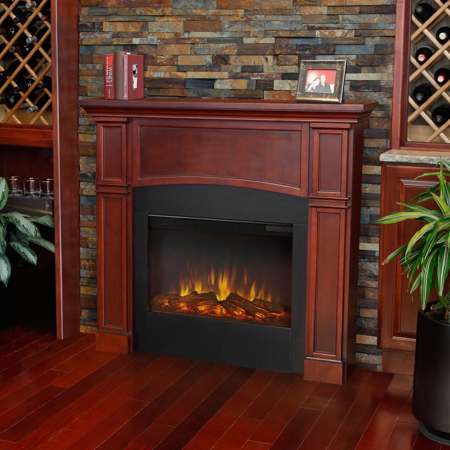 Real Flame Bradford 46 Inch Slimline Electric Fireplace Dark Real Flame Bradford 46 Inch Slimline Electric Fireplace Dark Mahogany