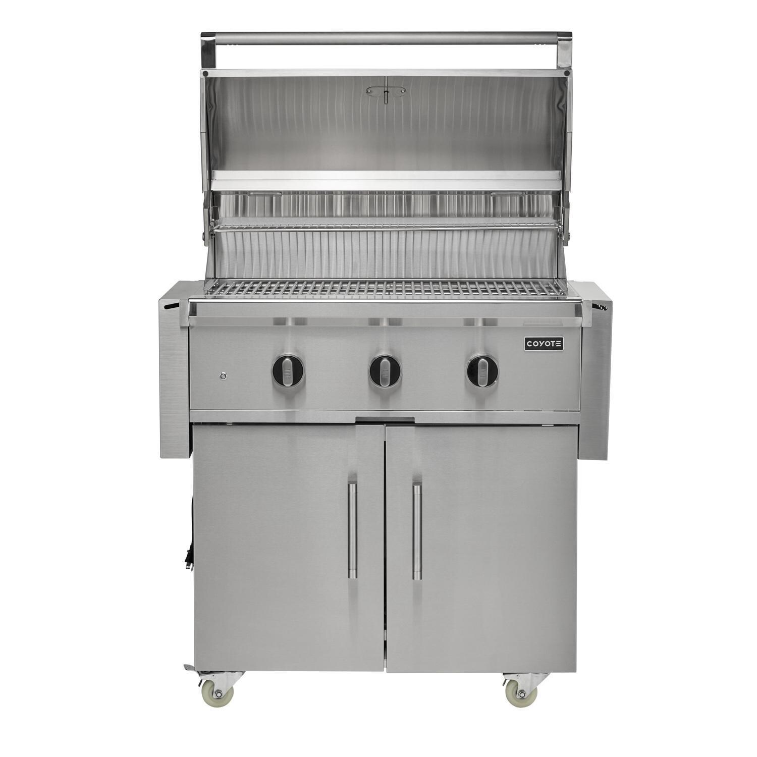Coyote Outdoor Living 34 Inch C-Series Freestanding Natural Gas Grill - Hood Open - White Background thumbnail