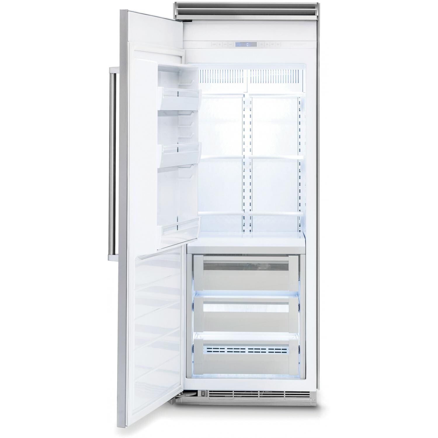 Viking Professional 5 Series 30-Inch 15.9 Cu. Ft. Built-In Left Hinge All Freezer - Open And Empty View thumbnail