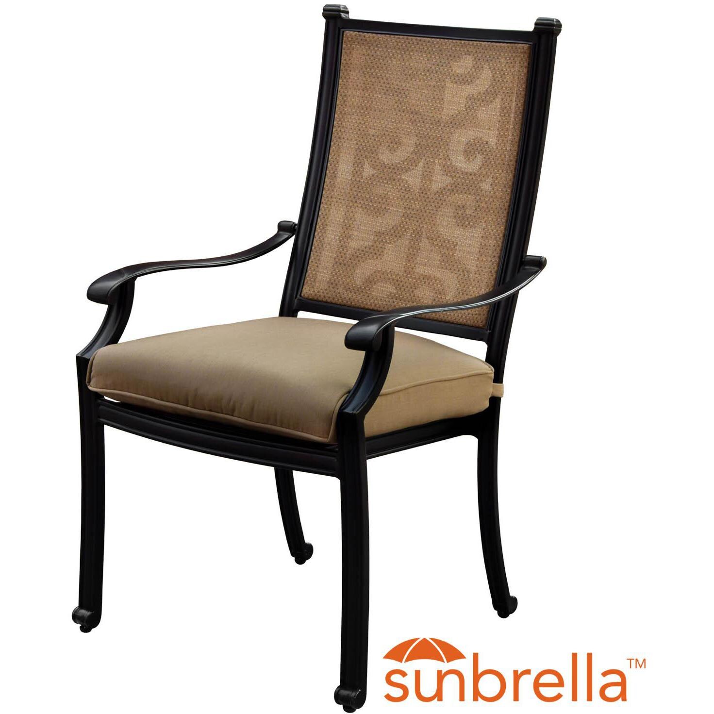 Bocage Sling Patio Dining Chair W/ Sunbrella Heather Beige Cushion By Lakeview Outdoor Designs