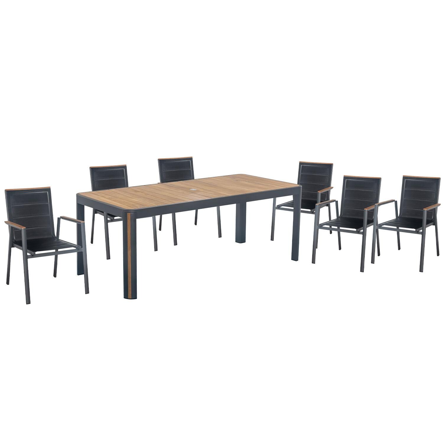 HIGOLD 2031XLD/016/2038 GENEVA XL Outdoor Umbrella Dining Set - Nero thumbnail