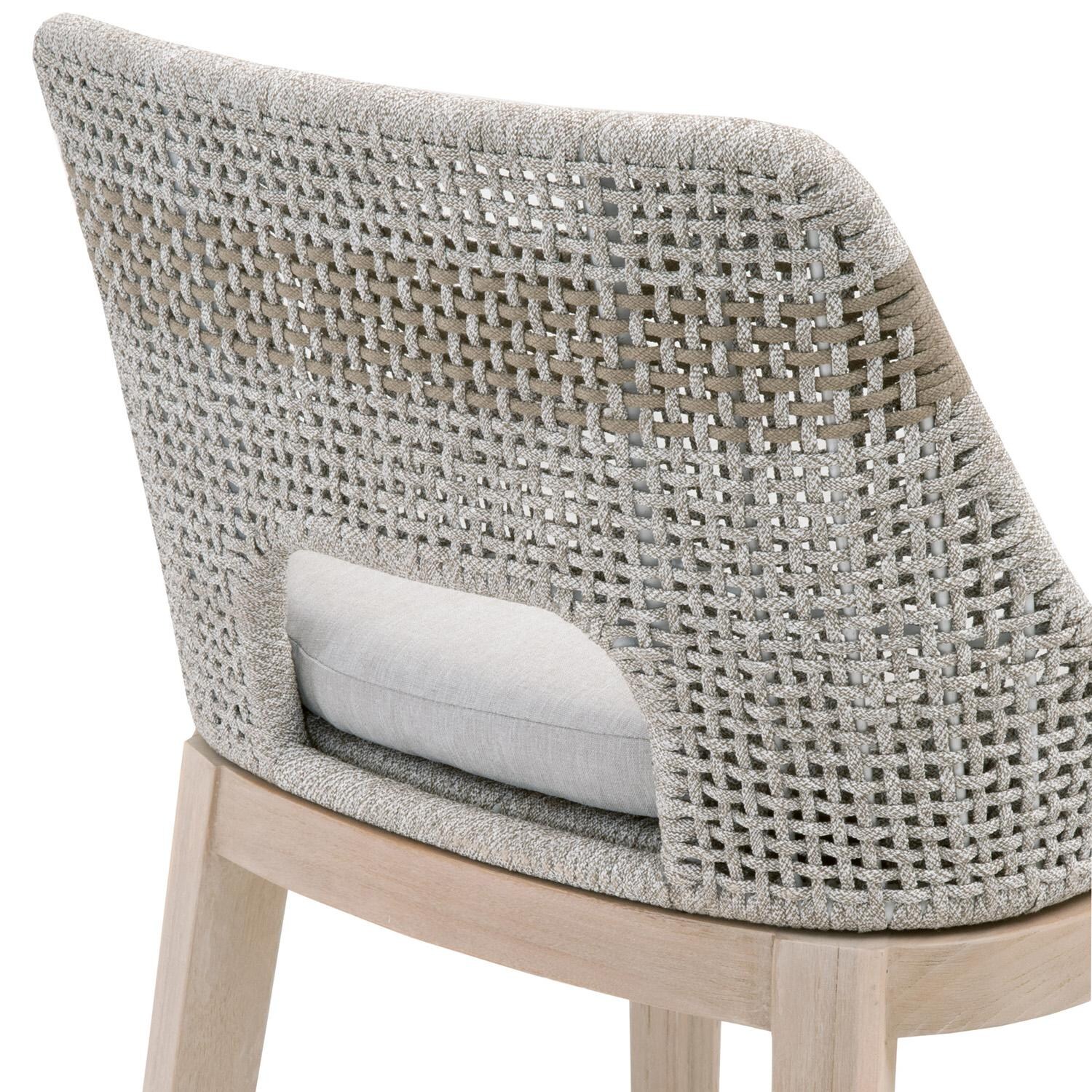 Cocoa Way Woven Rope Counter Stool in Taupe & White By Lakeview - Back Detail thumbnail
