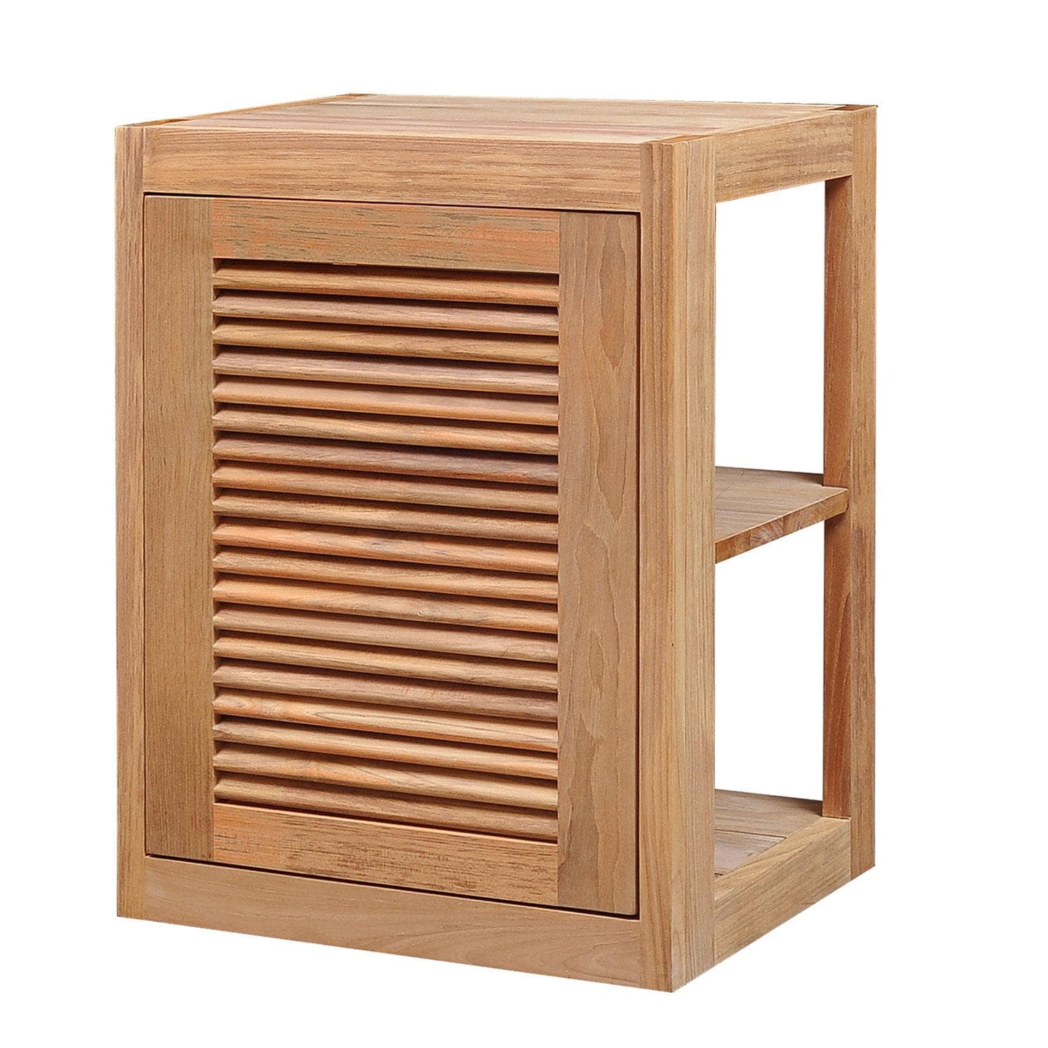 Pacific Teak Millworks Louvered 18 x 24-in Left-Hinge Single Door Wall ...