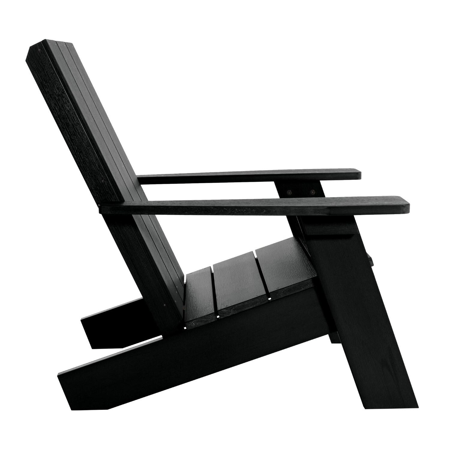 Lakeview Classical Cove Modern Adirondack Chair - Black - Side thumbnail