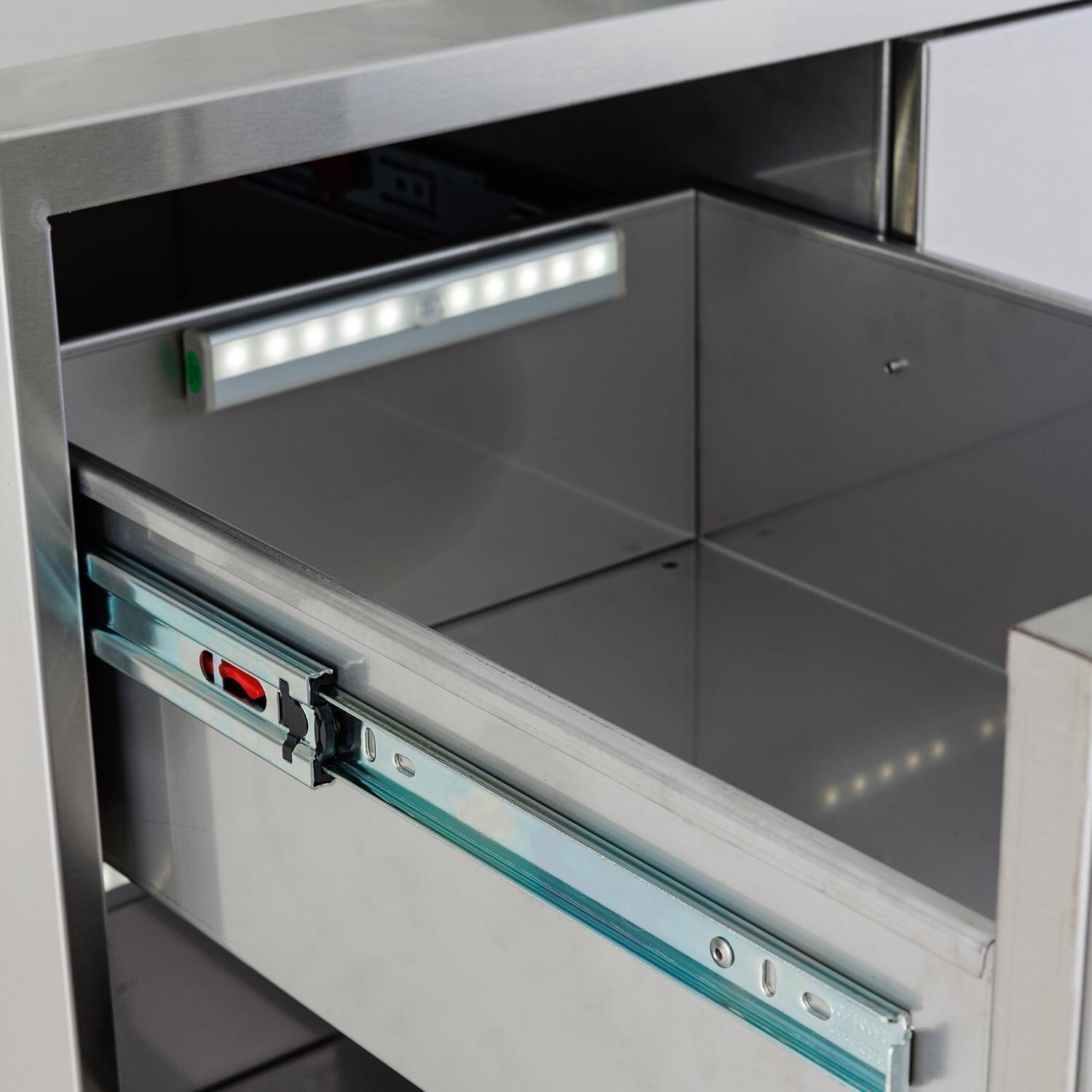 Blaze BLZ-DDC-R-LTSC 32-in Access Door & Stainless Steel Double Drawer Combo - LED Light in Drawer - Detail thumbnail