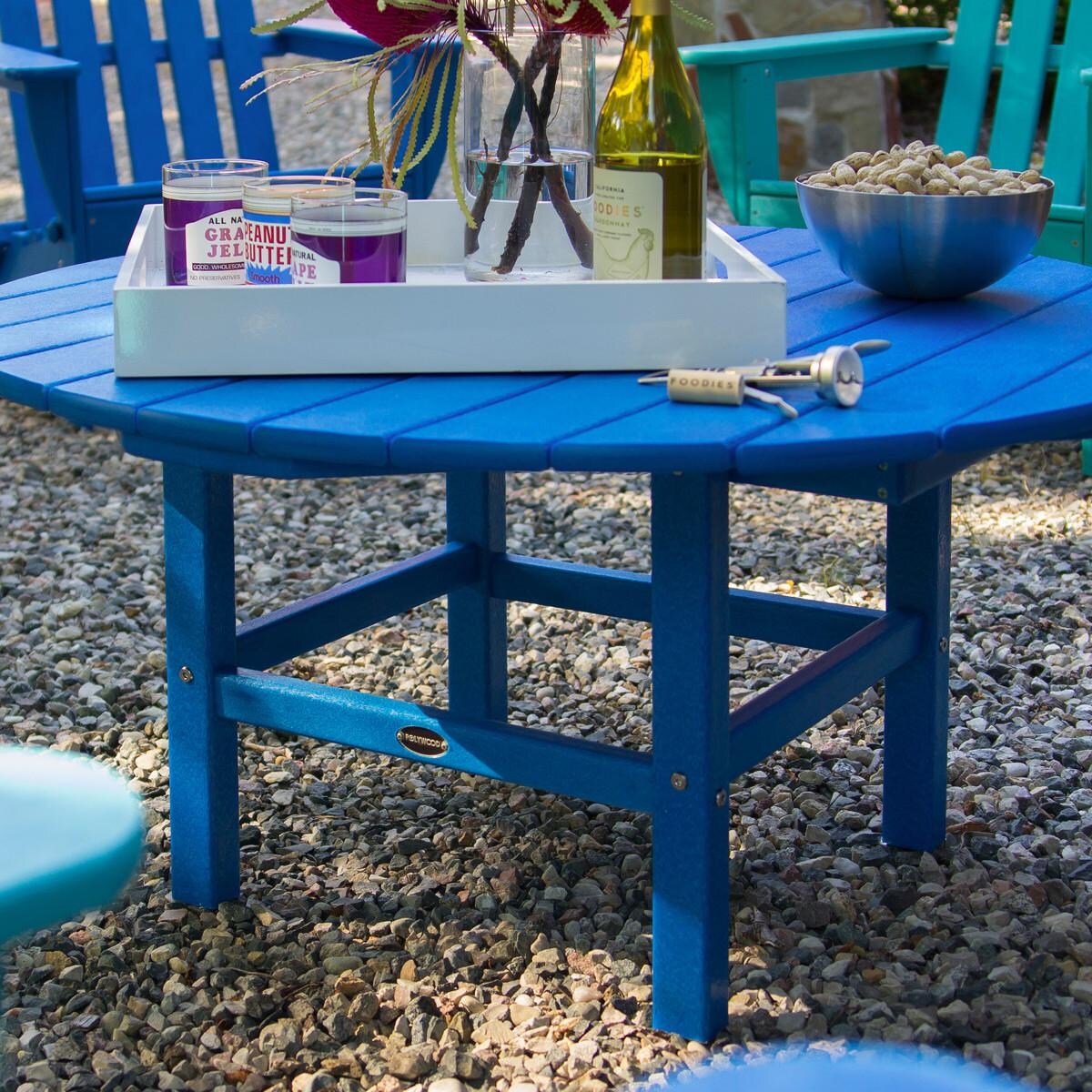 POLYWOOD PWS119-1-PBAR Classic Folding Adirondack 5-Piece Conversation Group - Table thumbnail