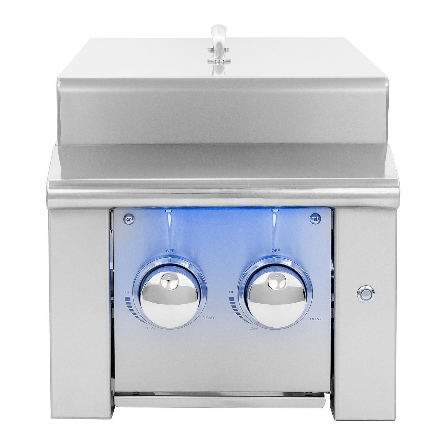 Alturi ALTSB-2-LP Built-In Propane Gas Double Side Burner - Front View - White Background thumbnail