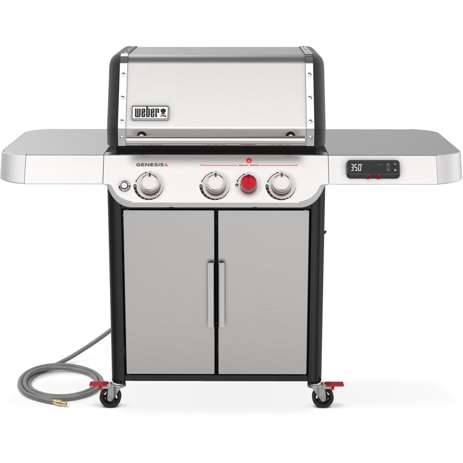 Weber GENESIS 37500001 SX-325s Natural Gas Smart Grill with Sear Burner - Stainless Steel - Front View - White Background thumbnail